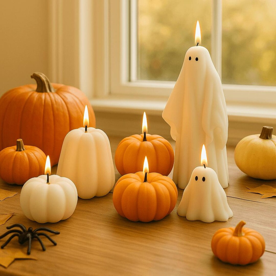 Halloween Candle Set | Ghost Candles & Pumpkin Shaped Candles | Spooky Season Soy Wax | Fall Home... | Etsy (US)