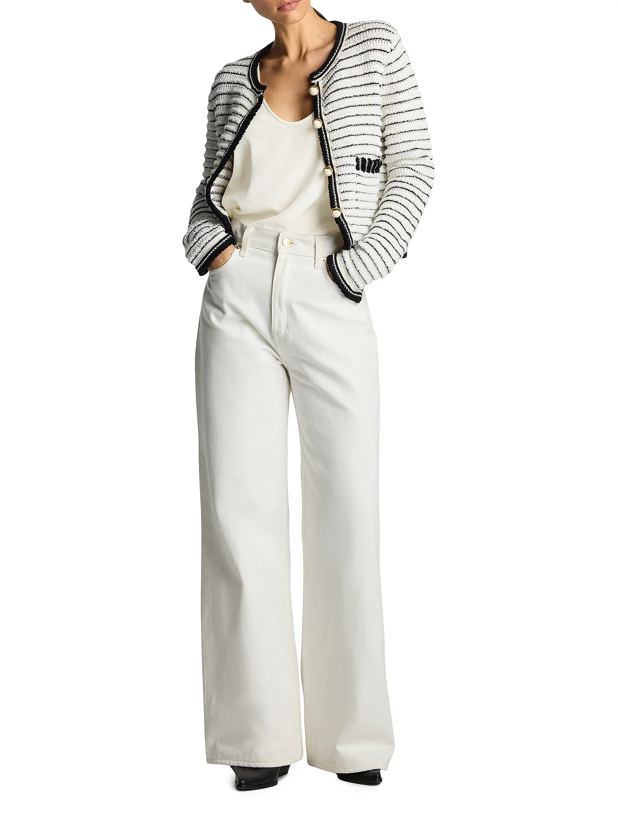 Shop St. John Eyelash Stretch Tweed Jacket | Saks Fifth Avenue | Saks Fifth Avenue