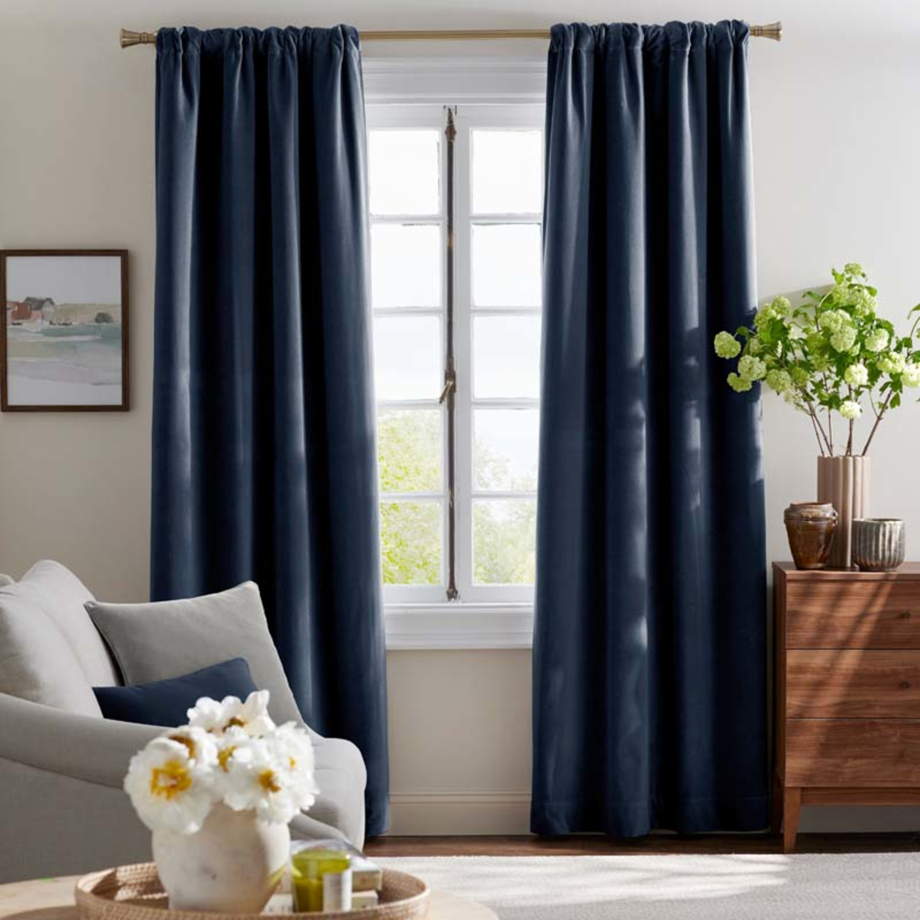 Velvet Blackout Window Curtain - Indigo, 108 in. | The Company Store