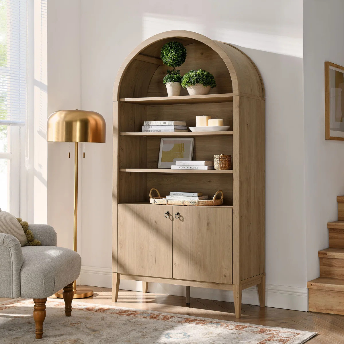 Modway Nolan 74" Tall Arched Storage Display Cabinet Bookshelf & Reviews | Wayfair | Wayfair North America