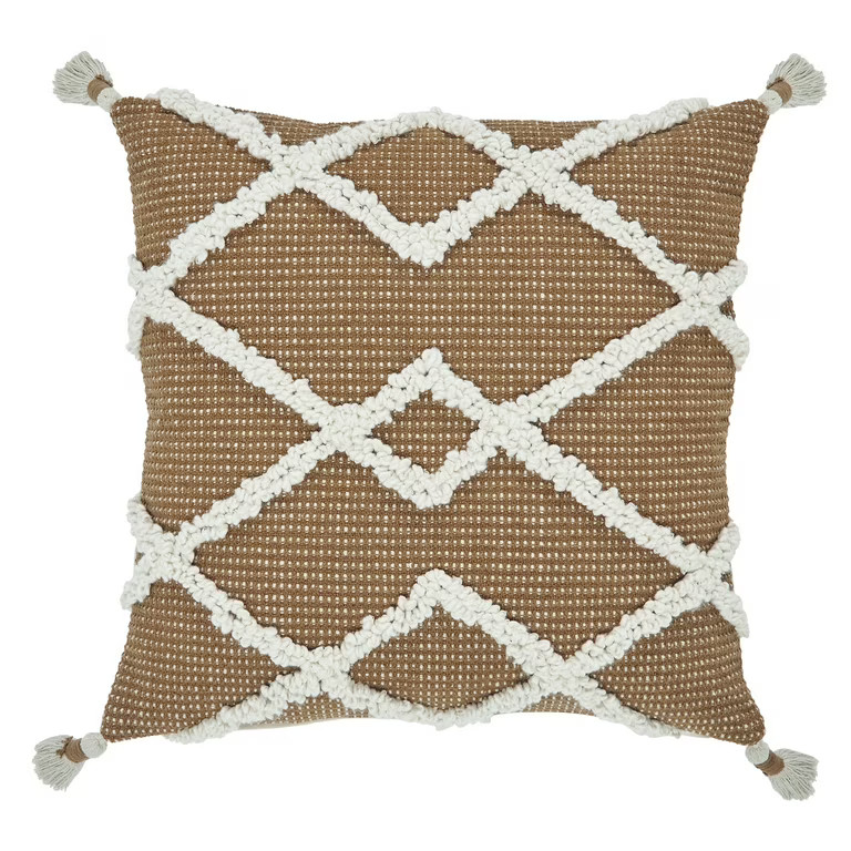 Better Homes & Gardens 20" x 20" Kansas Geo Rust Cotton Decorative Pillow - Walmart.com | Walmart (US)