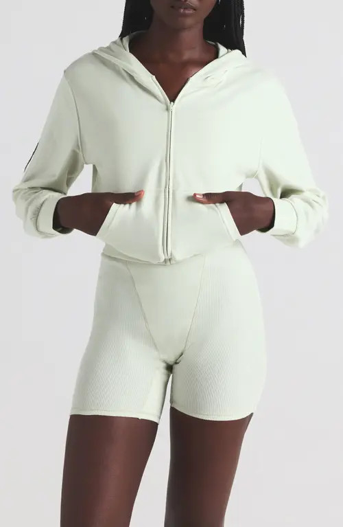 SKIMS Cotton Jersey Zip-Up Hoodie in Spearmint at Nordstrom, Size Xx-Small | Nordstrom