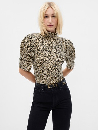 Featherweight Puff Sleeve Rib T-Shirt | Gap (CA)