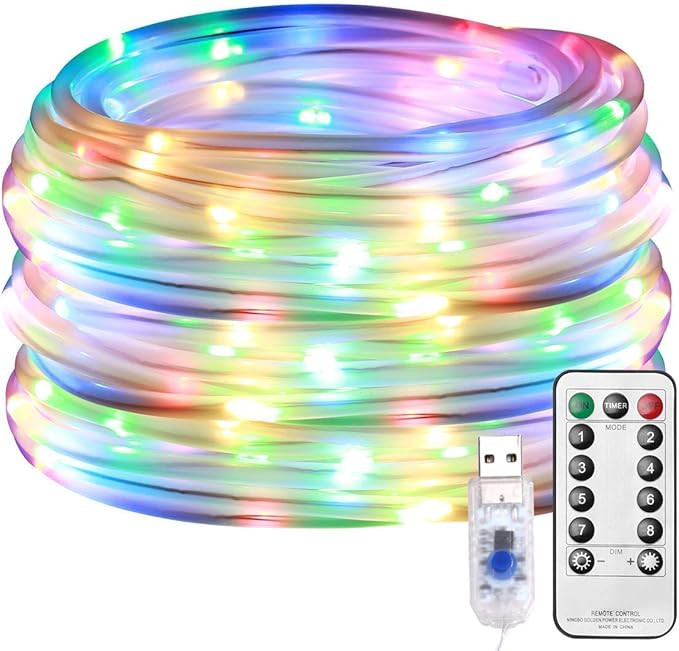 LE LED Rope Lights Outdoor, Multi Colored Indoor String Lights with Remote, 8 Modes, Waterproof, ... | Amazon (US)