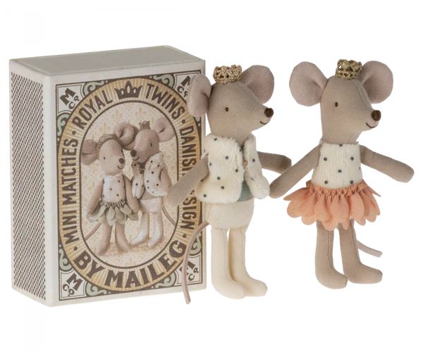 Royal Twins in Box, Little Brother & Sister in Matchbox - Rose | MailegUSA