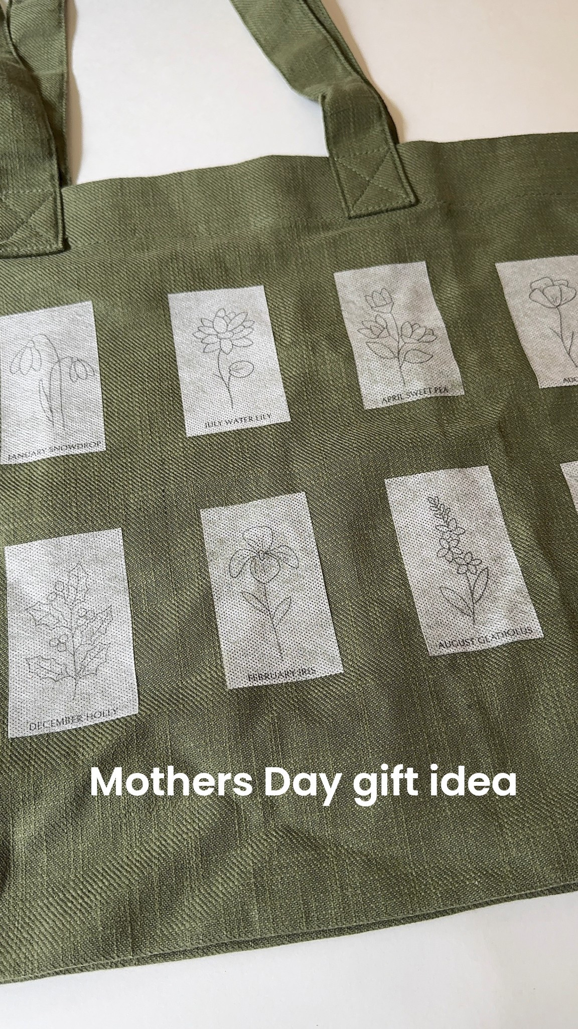 Birth Month Flower bag for Mother’s Day 🌸 such a fun and thoughtful gift with all the birth month flowers of the family 🫶🏻 I’m embroidering these on a linen tote bag