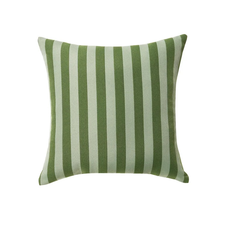 Beautiful 18" x 18" Decorative Outdoor Pillow by Drew Barrymore, Green Stripe | Walmart (US)