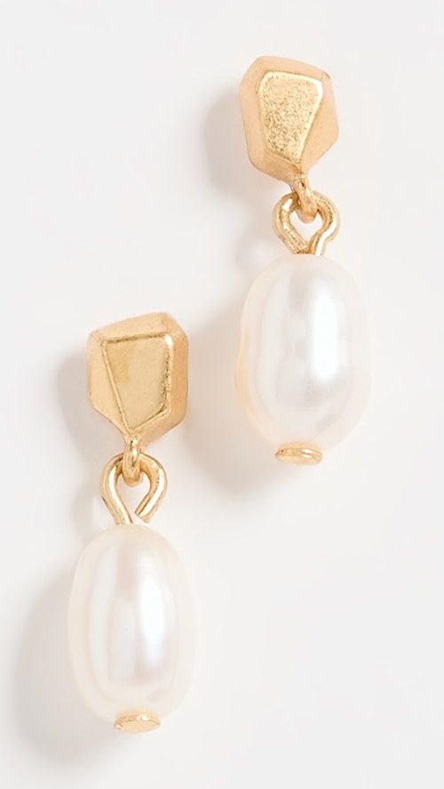 Madewell Freshwater Pearl Puffed Drop Earrings | SHOPBOP | Shopbop
