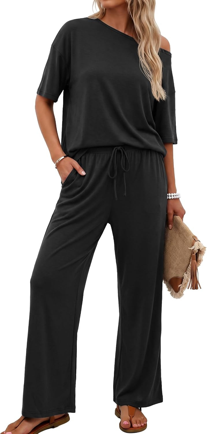 PrinStory Womens 2 Piece Off Shoulder Lounge Sets | Amazon (US)