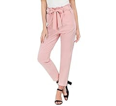 GRACE KARIN Women's Cropped Paper Bag Waist Pants with Pockets | Amazon (US)