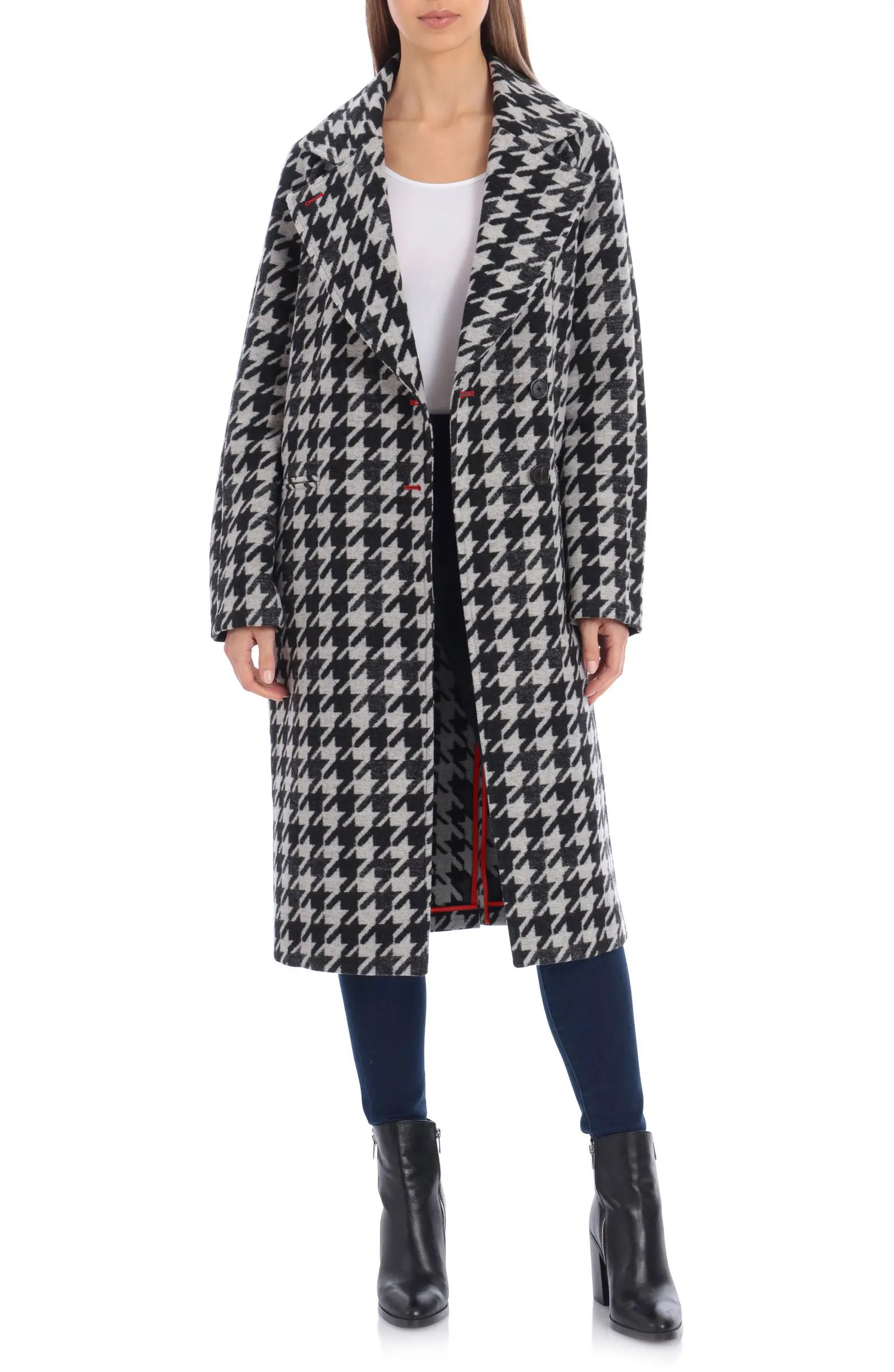 Houndstooth Oversize Double Face Coat | Nordstrom