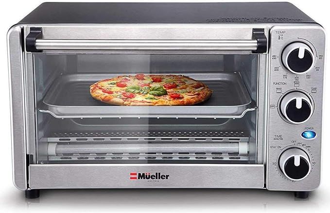 Toaster Oven 4 Slice, Multi-function Stainless Steel Finish with Timer - Toast - Bake - Broil Set... | Amazon (US)