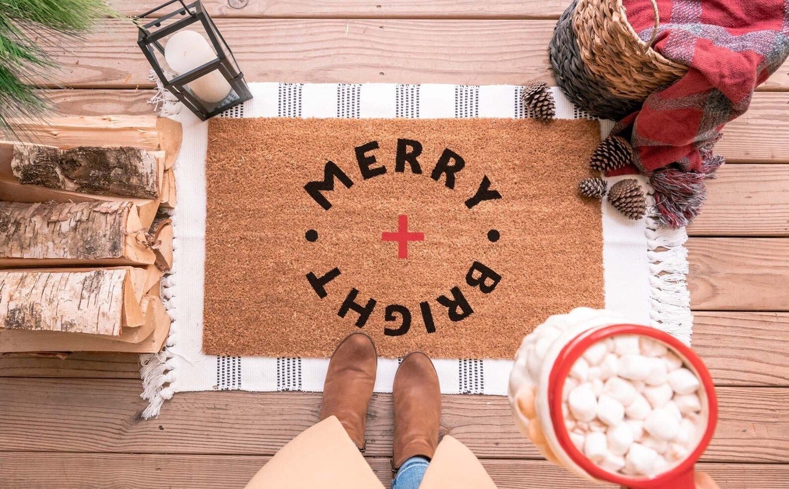 Merry Christmas Doormat, Holiday Doormat, Christmas Doormat, Christmas Welcome Mat, Christmas Dec... | Etsy (US)