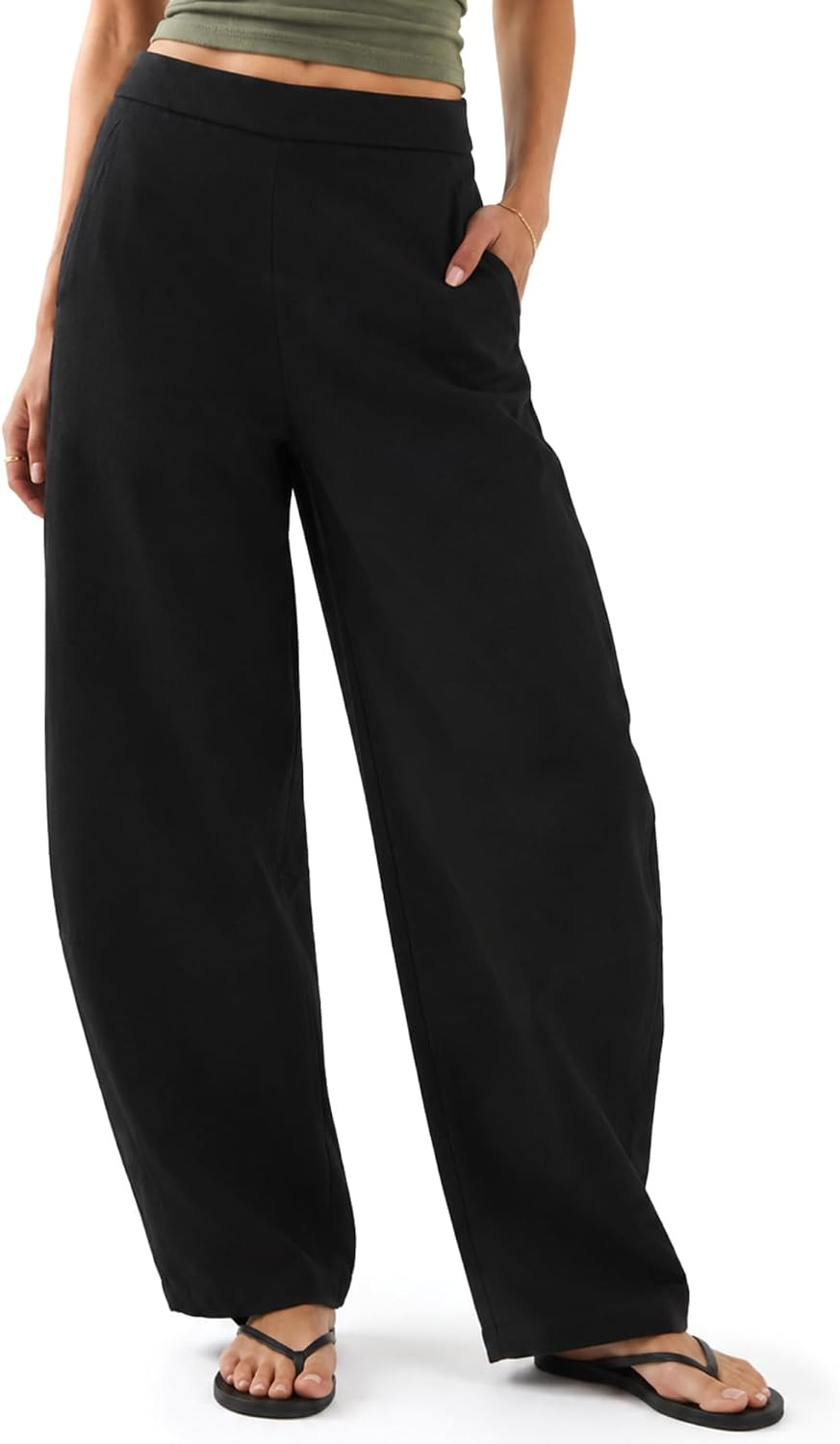 Zylioo Tall Barrel Pants for Women Pull On Cotton Stretch Travel Trousers | Amazon (US)
