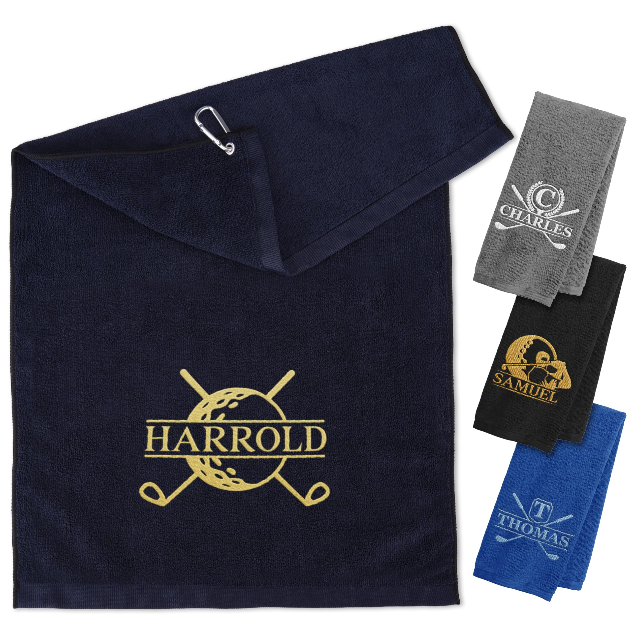 Personalized Golf Towel with Embroidered Name and Golf Design – Custom Golf Bag Towel with Clip... | Amazon (US)