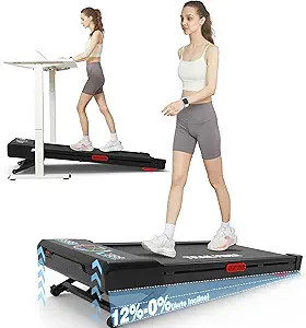 Walking Pad Treadmill with 12% 9-Level Auto Incline, 450 lbs Capacity RGB LED Screen, Bluetooth S... | Amazon (US)