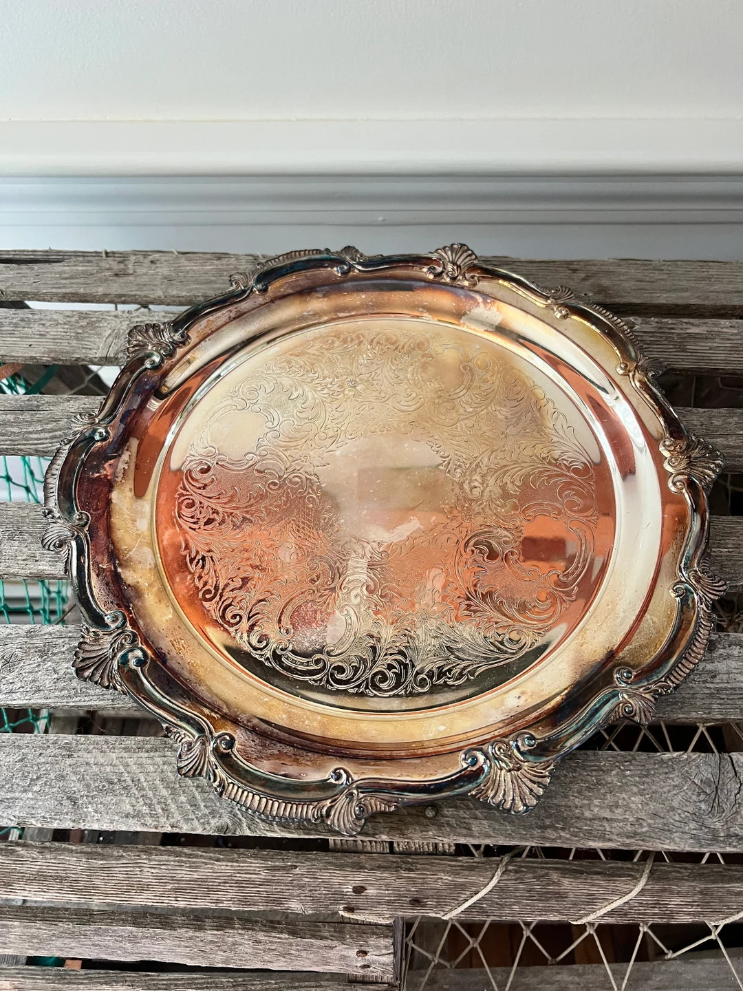 Vintage Silver Tray- Round Tray - Silver Plate Tray - Serving Piece- Dining - Etsy | Etsy (US)