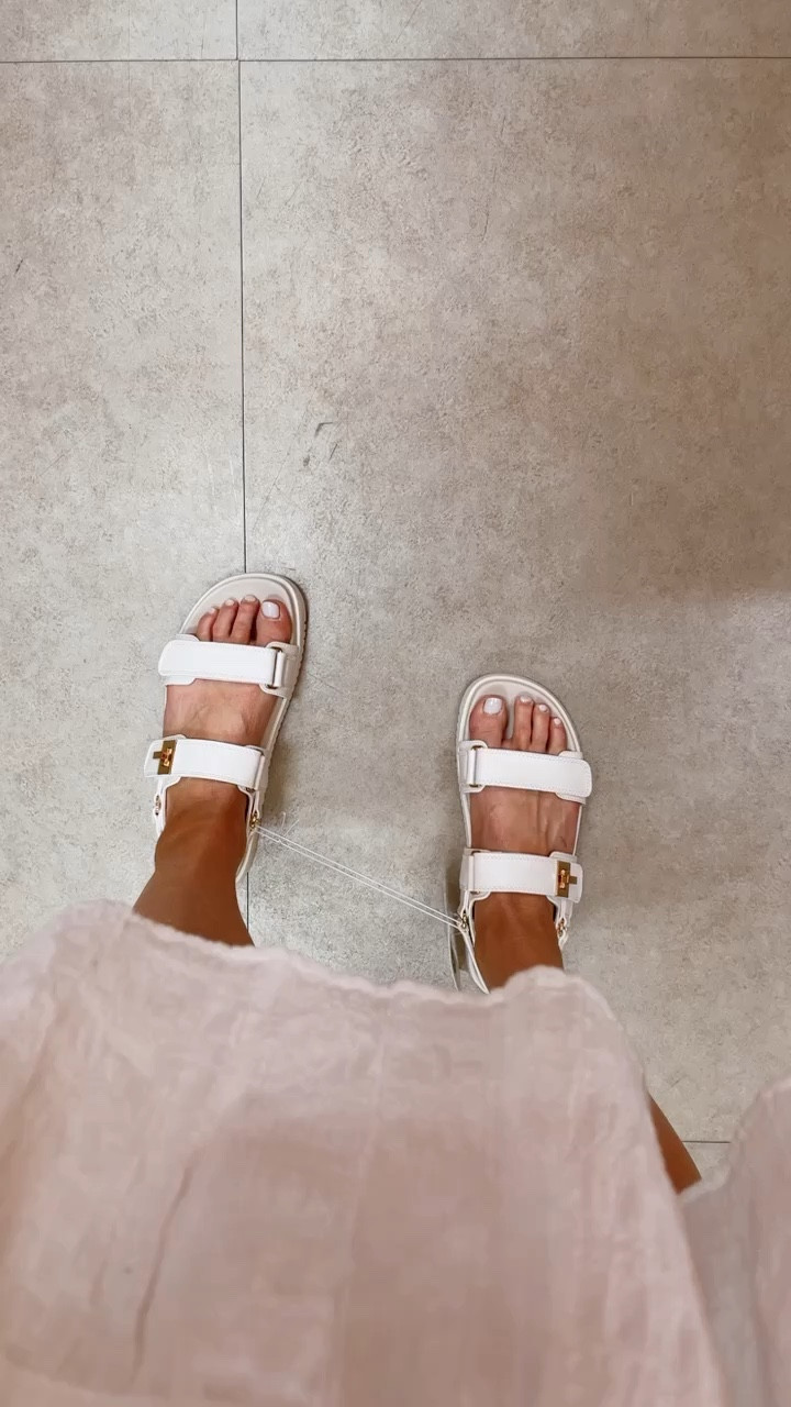 Amazing Steve Madden dupe at target! White buckle slides. Look for less. Summer style. Spring style. Target finds  Summer sandals. #summerstyle #targetfinds #neutralstyle #dupe

#LTKshoecrush #LTKFind #LTKstyletip