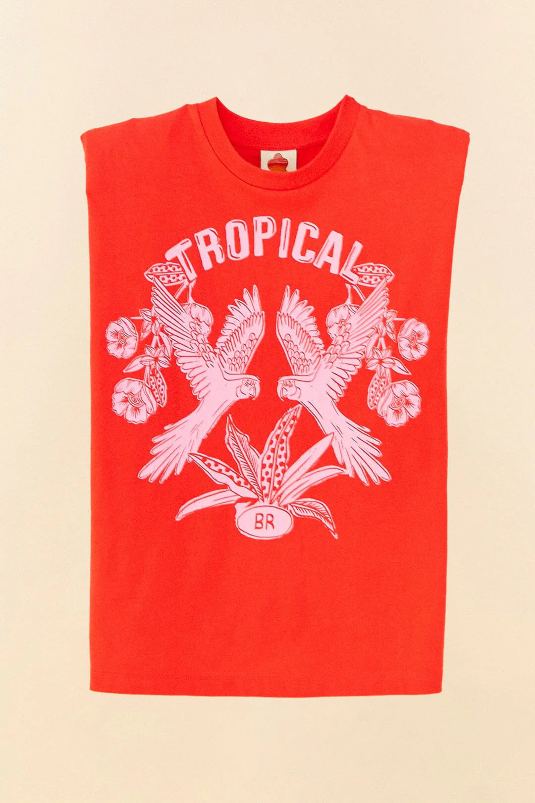 Red Tropical Organic Cotton T-Shirt | FarmRio (US)