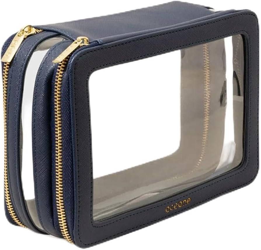 Nécessaire Azul Marinho com Transparência - Double Crystal Case | Amazon (BR)