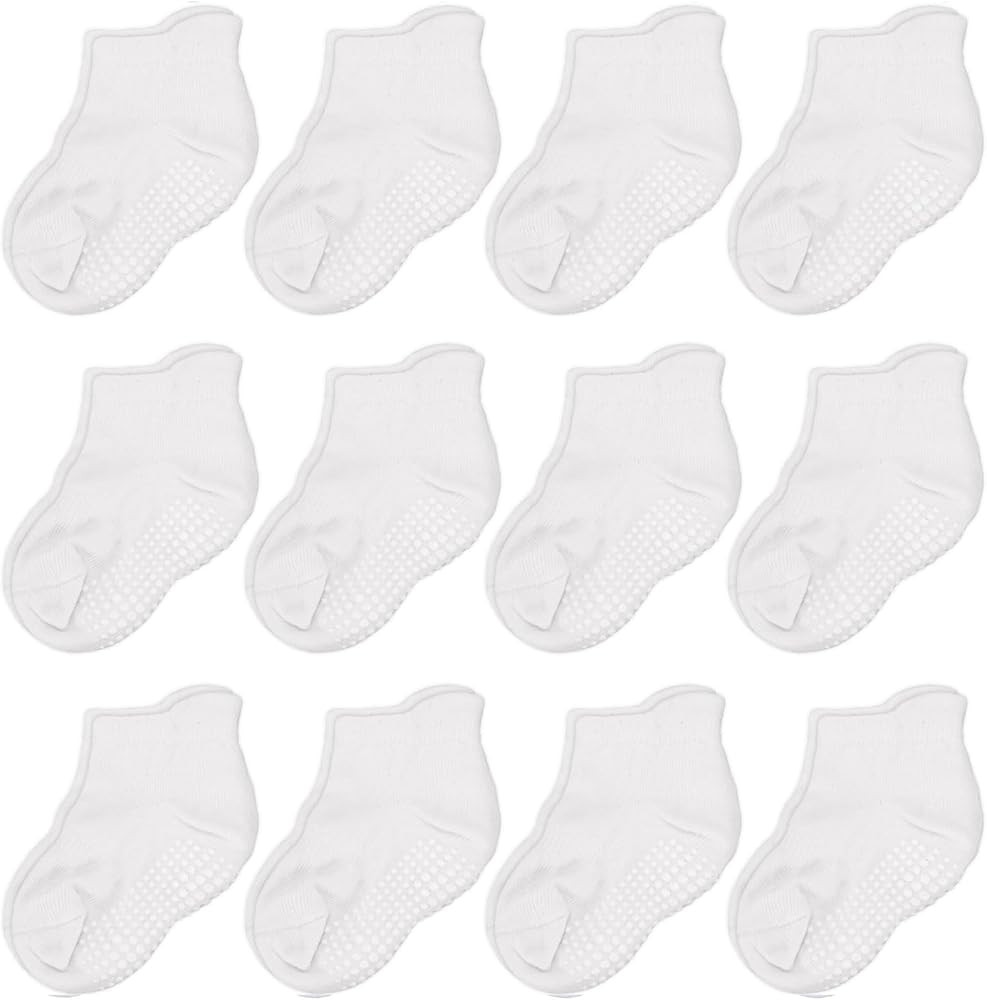 CozyWay Baby & Toddler Socks, Ankle Grip Socks, 12 Pack | Amazon (US)