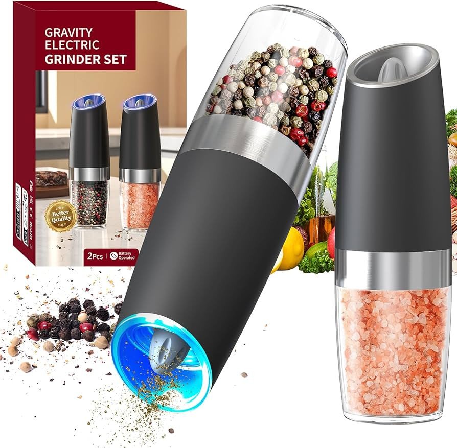 CIRCLE JOY Gravity Electric Salt and Pepper Grinder Set Automatic Salt and Pepper Grinder Set wit... | Amazon (US)