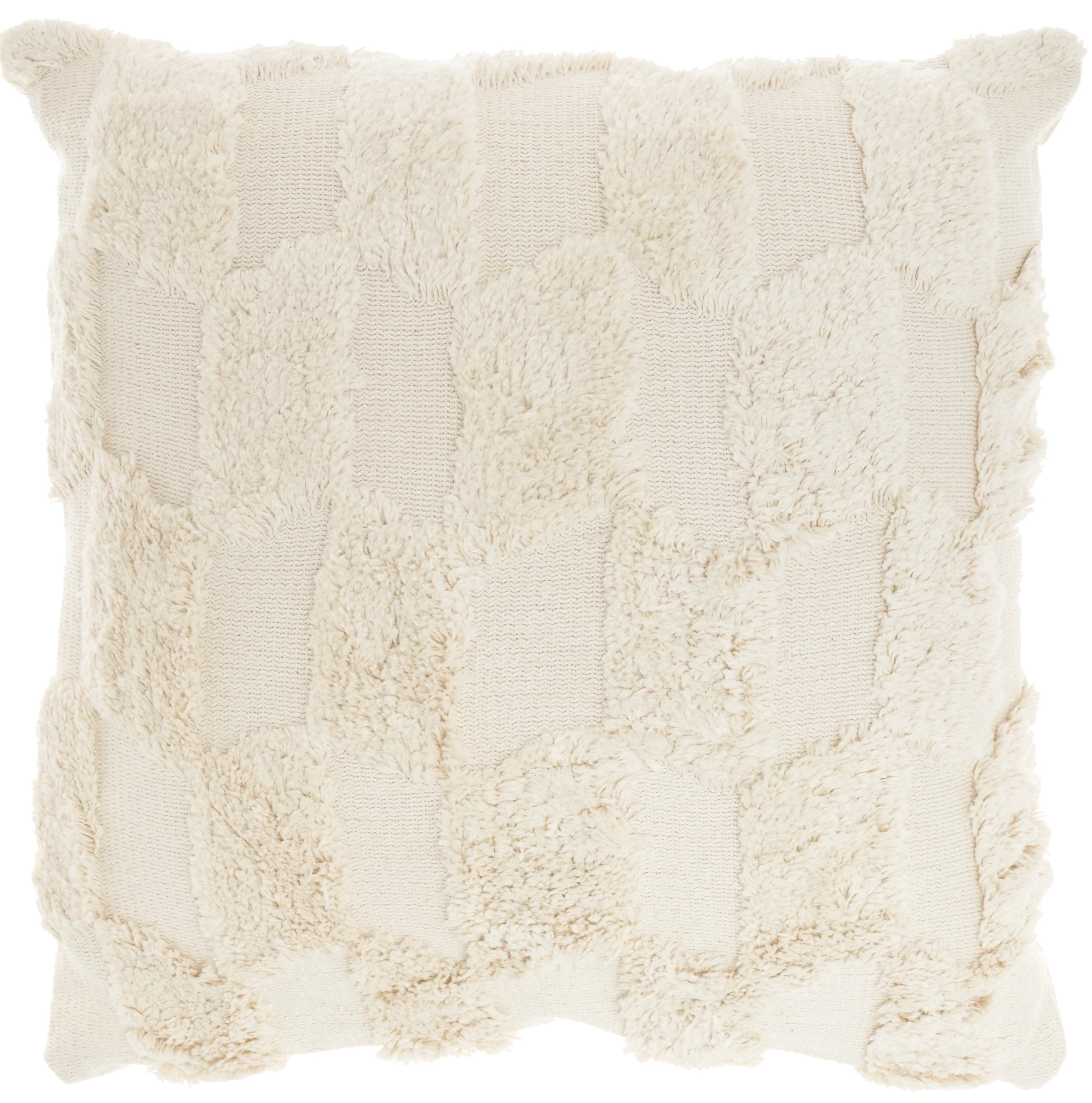 Nicole Curtis Tufted Checkers 18"X18" Ivory Throw Pillow - Walmart.com | Walmart (US)