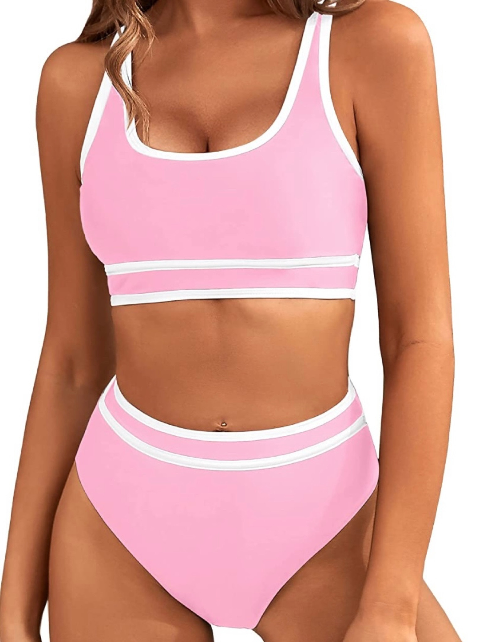 High waisted two piece bikini on Amazon 
