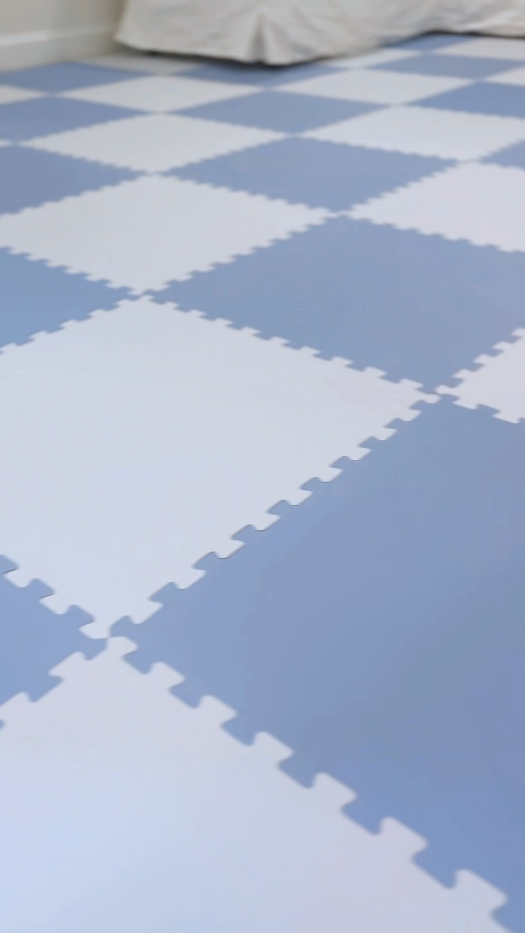 Blue and white tile flooring perfect for play areas for kids, gym flooring, or garage flooring! Back in stock on Amazon 🩵

#LTKFamily #LTKVideo #LTKHome