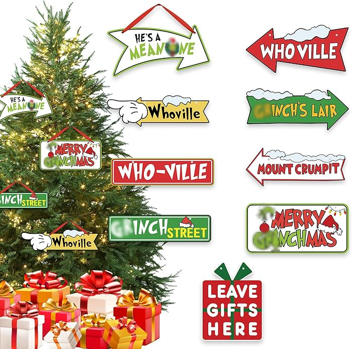 18 Playful Green Monster Ornament for Christmas Tree, Whislism Village Theme Paper Christmas Deco... | Amazon (US)