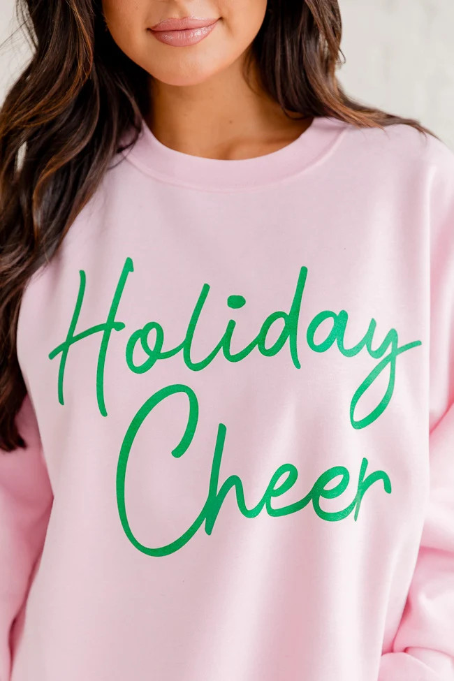 Holiday Cheer Light Pink Oversized Graphic Sweatshirt | Pink Lily