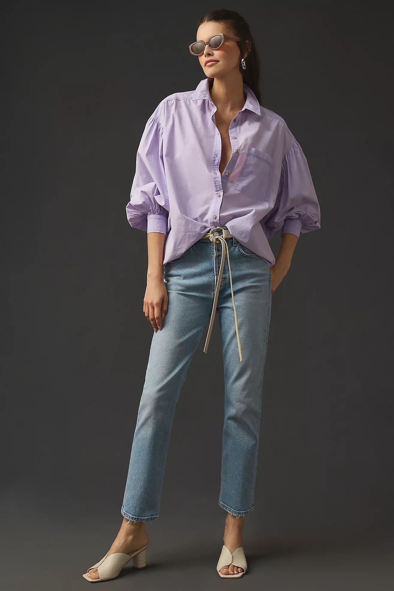 AGOLDE Riley High-Rise Crop Straight Jeans | Anthropologie (US)