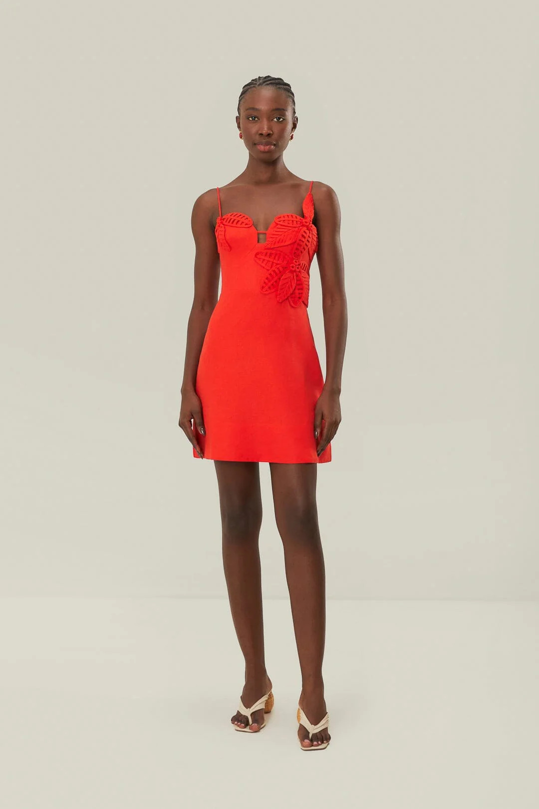 Red 3D Flower Bodice Mini Dress | Farm Rio UK