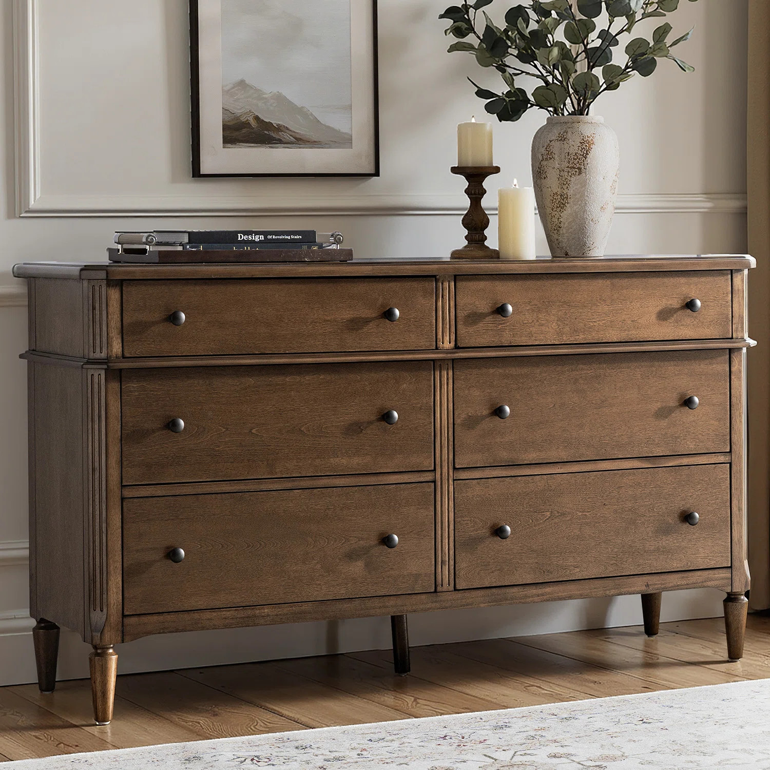 Isabel Transitional 58''W 6-Drawer Solid Wood Dresser Simple Assembly | Wayfair North America