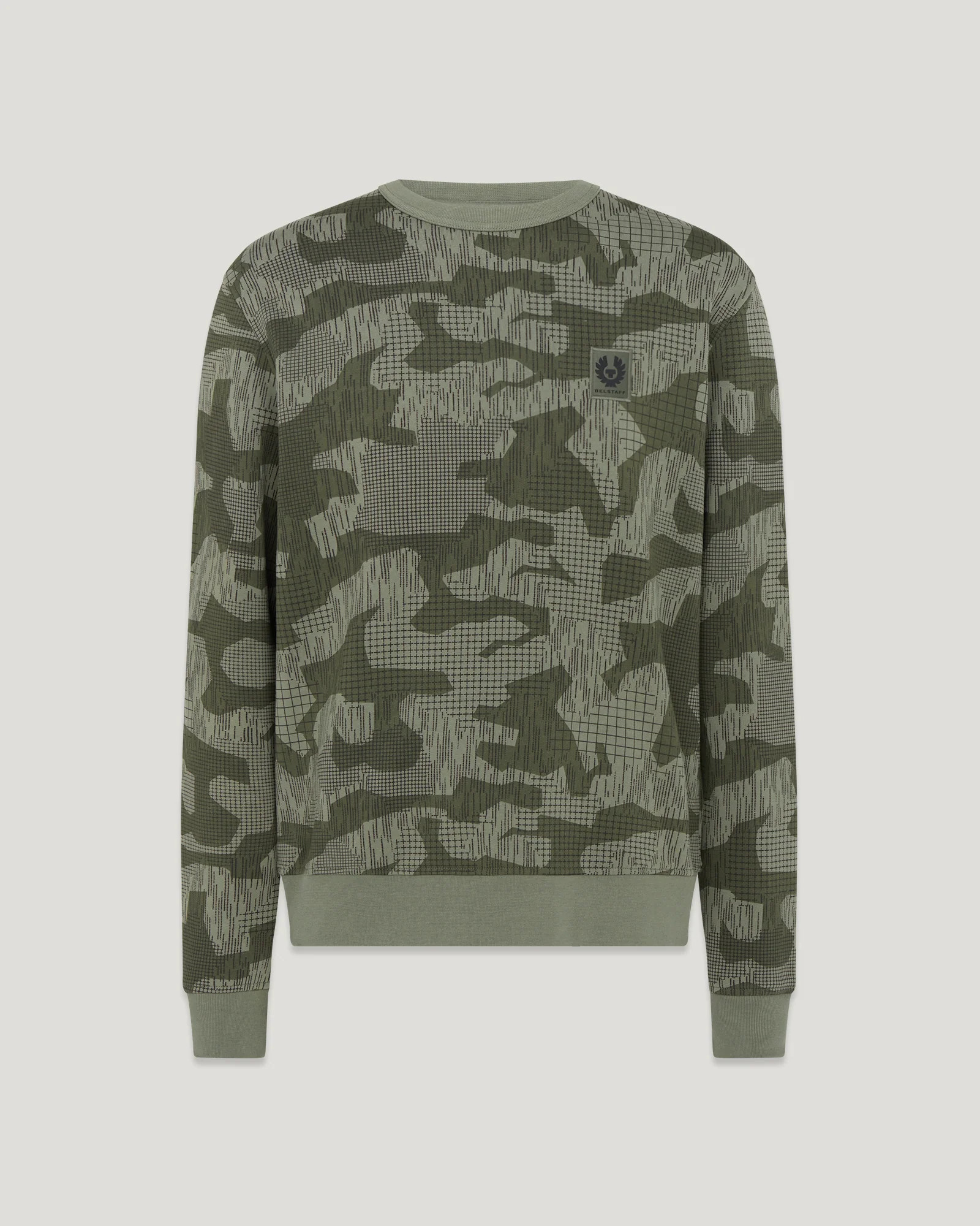 Belstaff Terrain Camo Sweatshirt Men's Terrain Camo Print Fleece Surplus Green / Washed Black Size M | Belstaff (US)