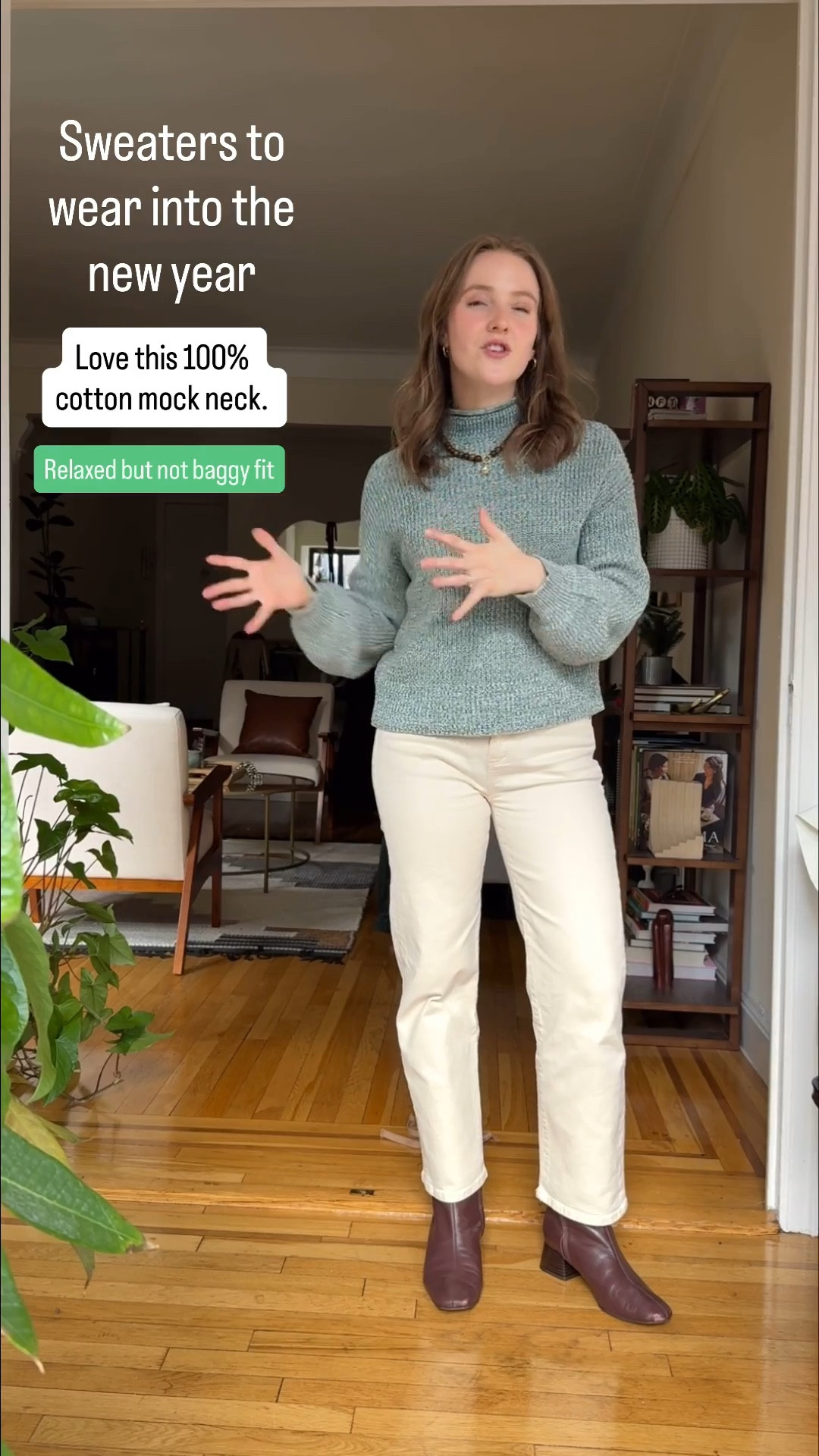 Cotton mock neck sweater from old navy. Xs
Jeans are 0 petite from Ann Taylor on sale 
7 leather boots

#LTKSeasonal #LTKSaleAlert #LTKPetite