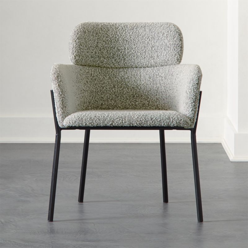 Azalea Black and White Boucle Dining Chair + Reviews | CB2 | CB2