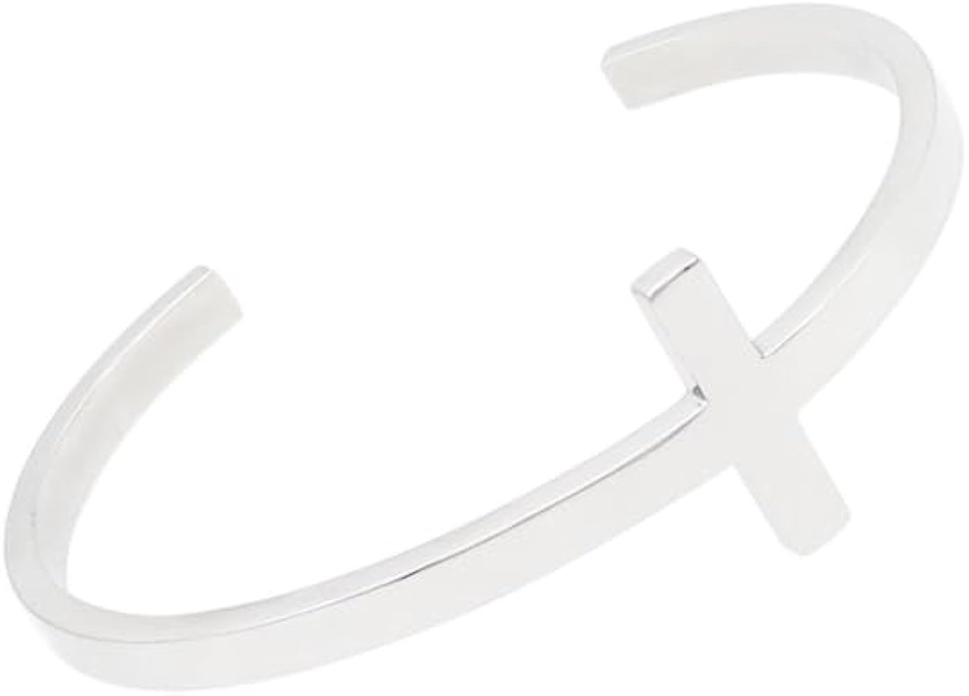 Womens Stainless Steel Sideways Cross Bracelet Cuff Bangle Black Silver Gold | Amazon (US)