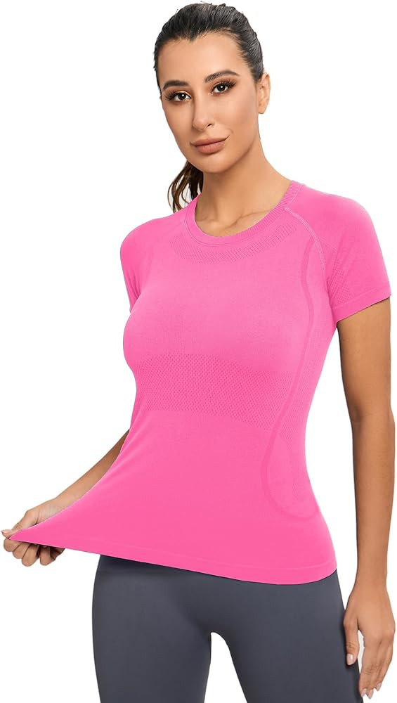 MathCat Workout Shirts for Women, Workout Tops for Women, Yoga Short Sleeve Shirts Soft Seamless ... | Amazon (US)