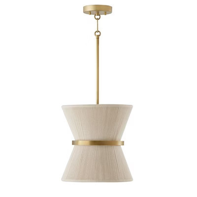 Capital Lighting Cecilia 1 - Light Pendant in Bleached Natural Rope/Patinaed Brass | Target
