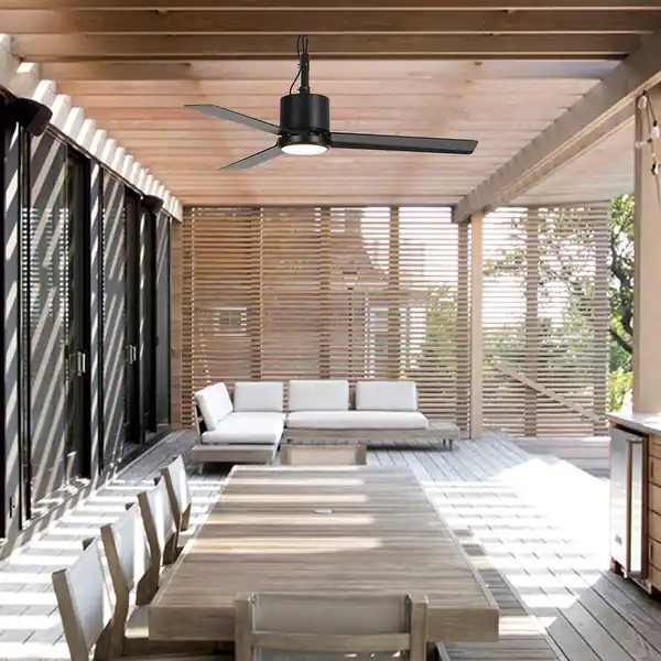 42" Modern Black Waterproof Wet Outdoor Gazebo Ceiling Fan with Light and Hook - Bed Bath & Beyon... | Bed Bath & Beyond