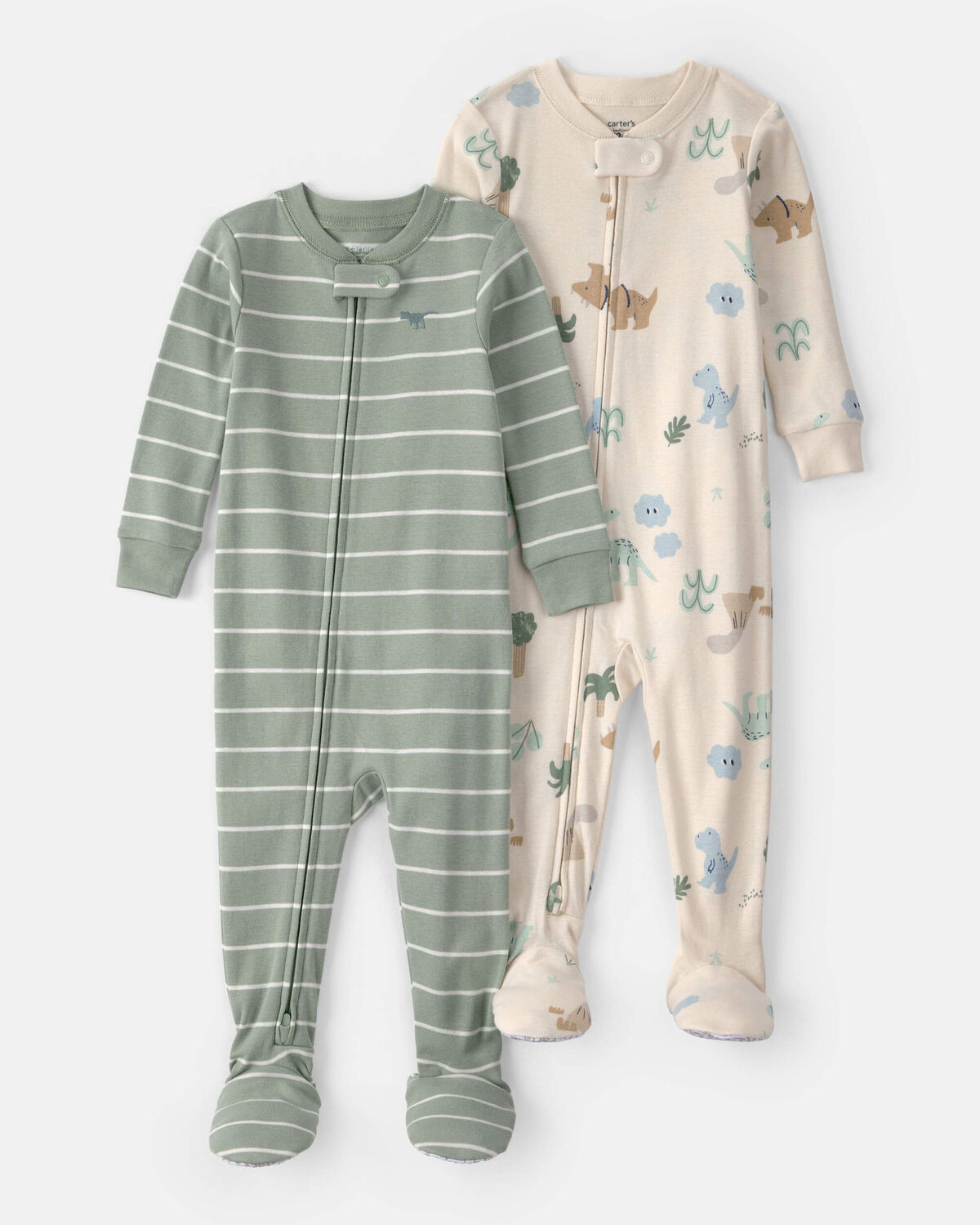 Toddler 2-Pack Dinosaur Snug Fit 1-Piece Pajama Set - Green/Cream | Carter's Inc