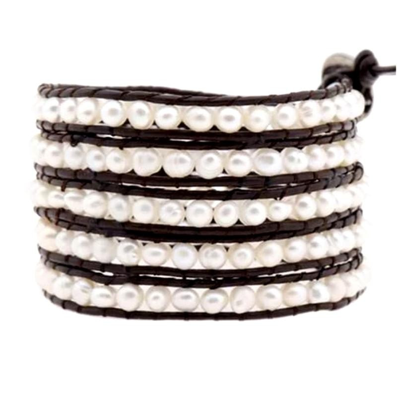 Freshwater Pearls on Brown | Victoria Emerson