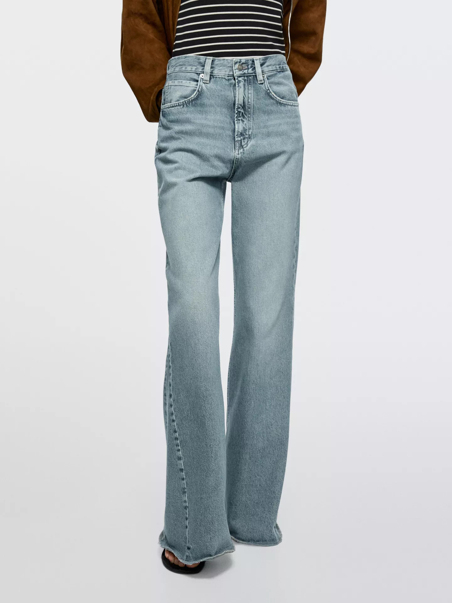 High-waist flare fit jeans | Massimo Dutti UK