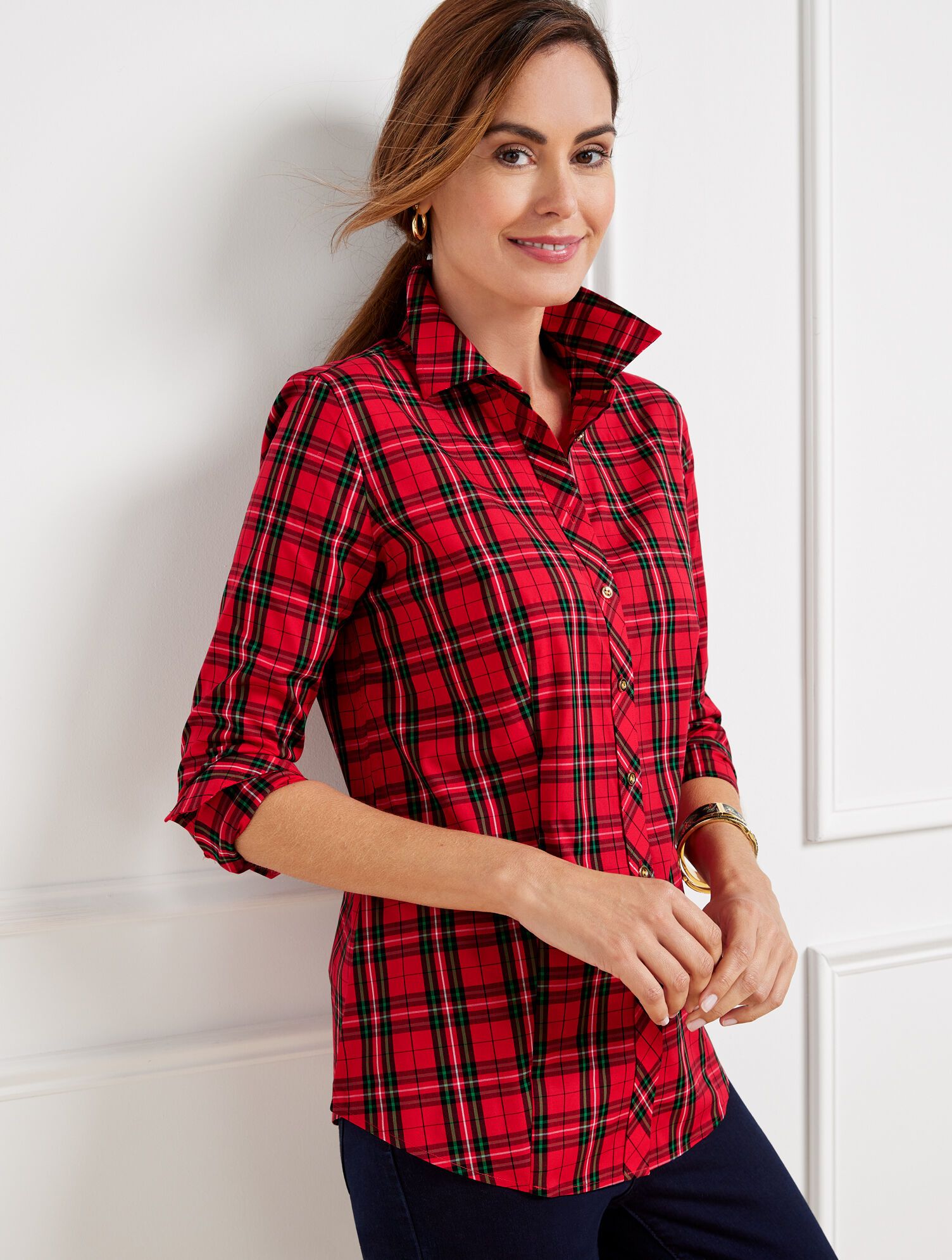 Perfect Shirt - Prancer Plaid | Talbots