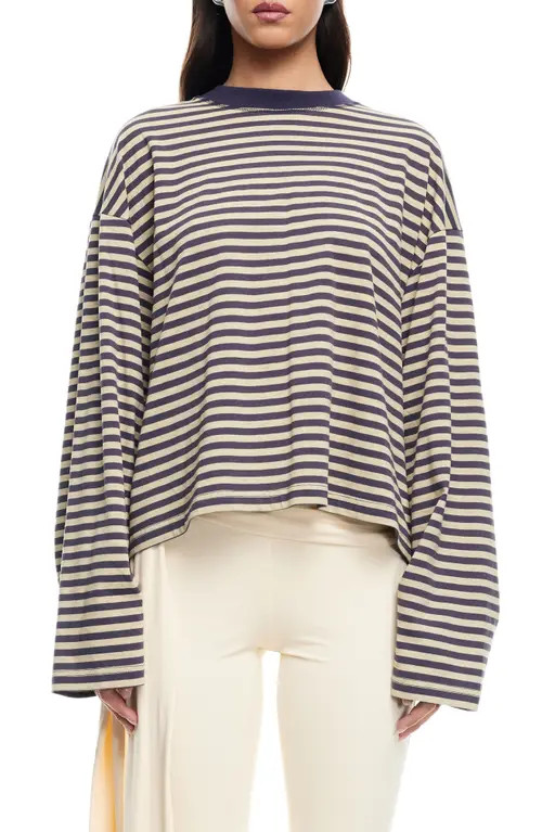 LIONESS Bloom Stripe Top in Beige Stripe at Nordstrom, Size Small | Nordstrom