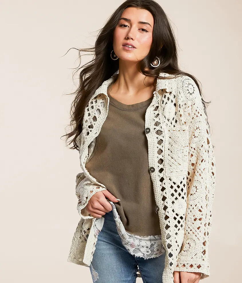 Crochet Shacket - One Size | Buckle