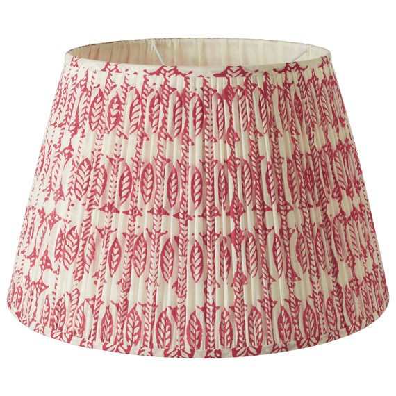 17.5in Pleated Daun Cotton Lampshade - Watermelon | OKA Direct (UK)