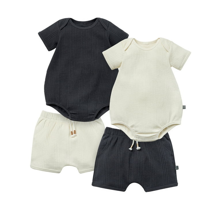 Modern Moments by Gerber Baby Neutral Organic 4-Piece Outfit Set, Sizes 0/3 Months - 24 Months - ... | Walmart (US)