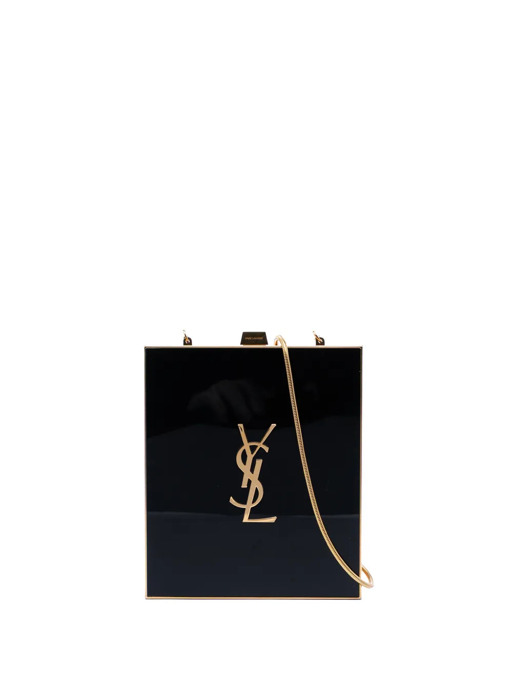 Saint Laurent Pre-Owned 2017 Acrylic Tuxedo Box Clutch On Chain Crossbody Bag | Black | FARFETCH | Farfetch Global